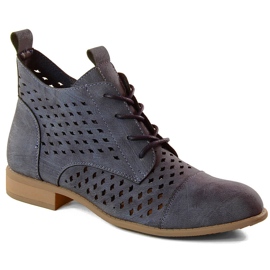 Women's spring openwork blue boots Jezzi ASA142-45 Women's spring openwork blue boots Jezzi ASA142-45