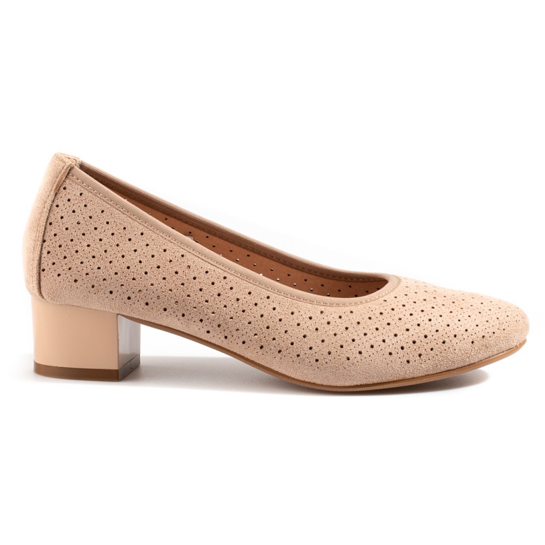 W. Potocki Women's beige openwork pumps Potocki