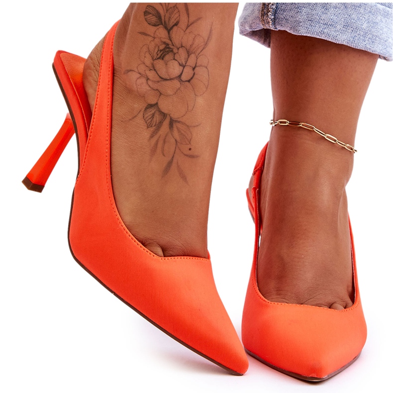 FS1 Classic Pointed Heels Neon Orange Whitley
