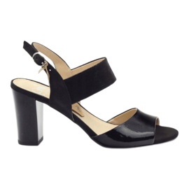 Caprice patent sandals women's shoes 28307 black Caprice patent sandals women's shoes 28307 black