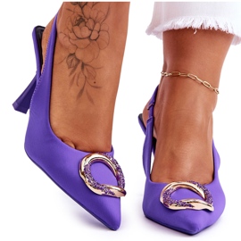 FS1 Fashionable pins with decoration and cubic zirconias purple Alexia