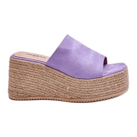 FS1 Women's Wedge And Platform Slippers Purple Ysabel