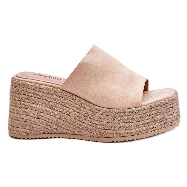 FS1 Women's Wedge And Platform Slippers Beige Ysabel