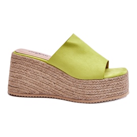 FS1 Ysabel Women's Wedge And Platform Slippers Lime green
