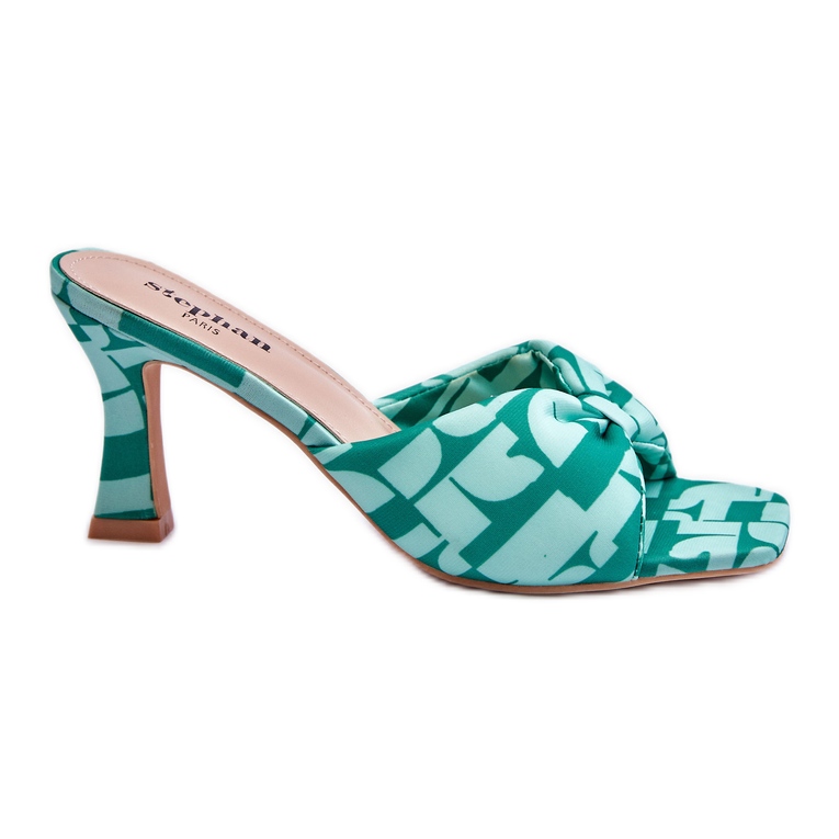 Fashionable High Heels In Green Floria Print