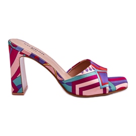 FS1 Women's Patterned Heel Slippers Purple Adelise multicolored