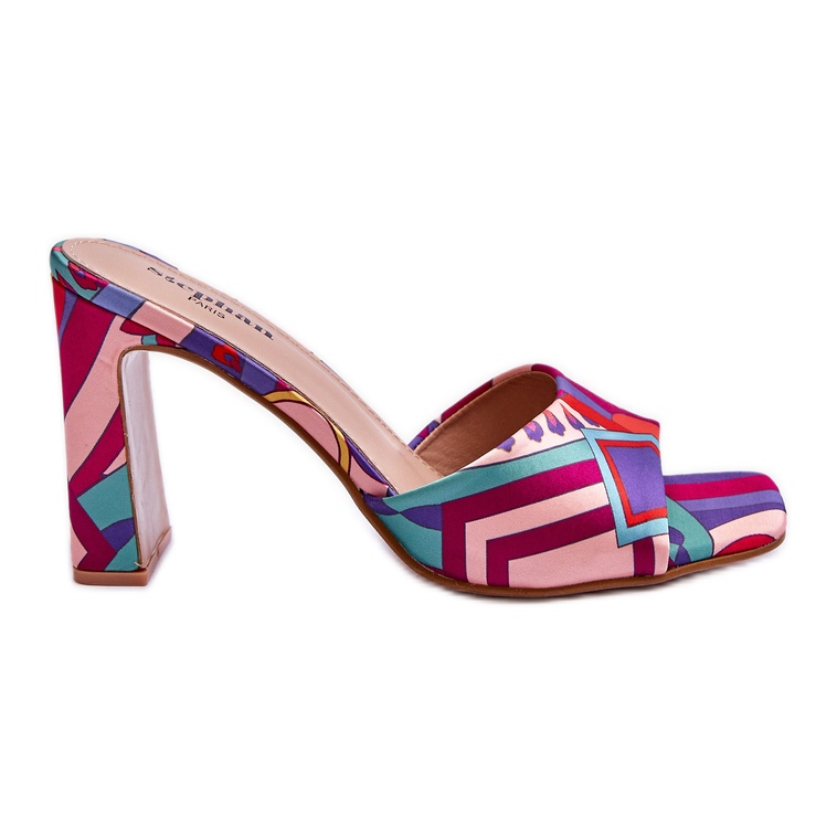 FS1 Women's Patterned Heel Slippers Purple Adelise violet multicolored
