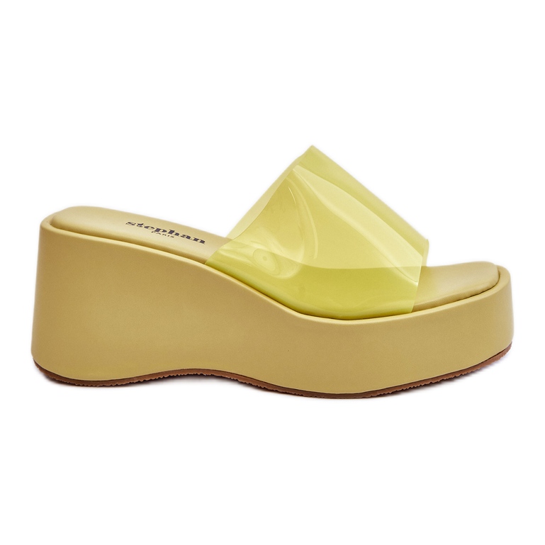 FS1 Women's Transparent Wedge Slippers Light Green Eliane FS1 Women's Transparent Wedge Slippers Light Green Eliane