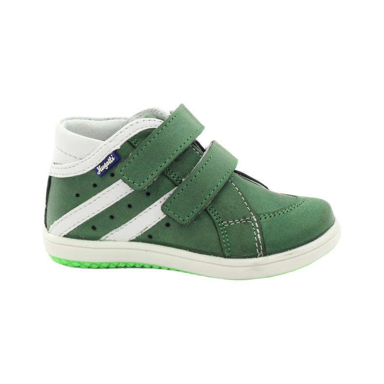 Hugotti green leather shoes white