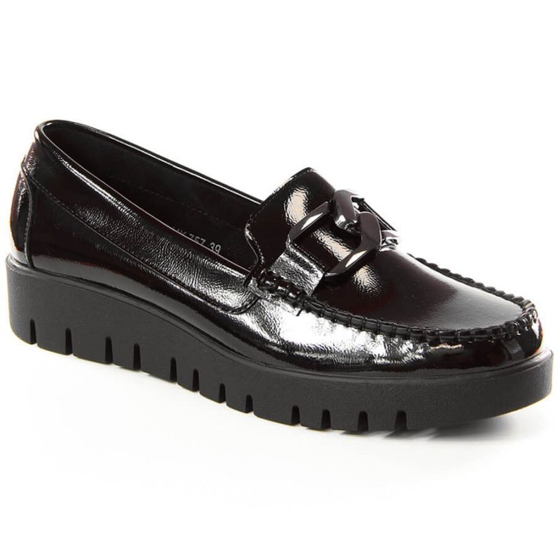 Lacquered platform moccasins Sergio Leone W SK382E black