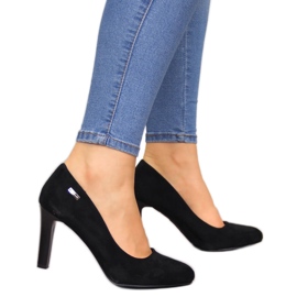 Black suede high heel pumps from Sergio Leone 1457