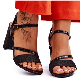 Vinceza Glossy Black Alicia High Heel Sandals Vinceza Glossy Black Alicia High Heel Sandals