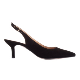 Marco Shoes Summer pumps made of delicate black suede Marco Shoes Summer pumps made of delicate black suede
