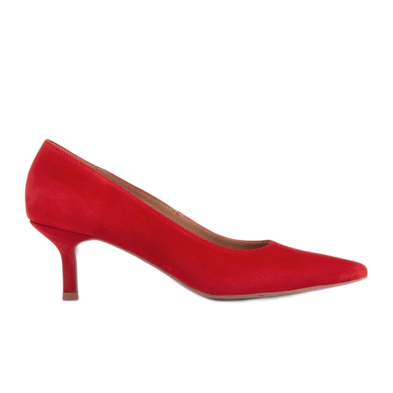 Marco Shoes Elegant stilettos with a lower heel red