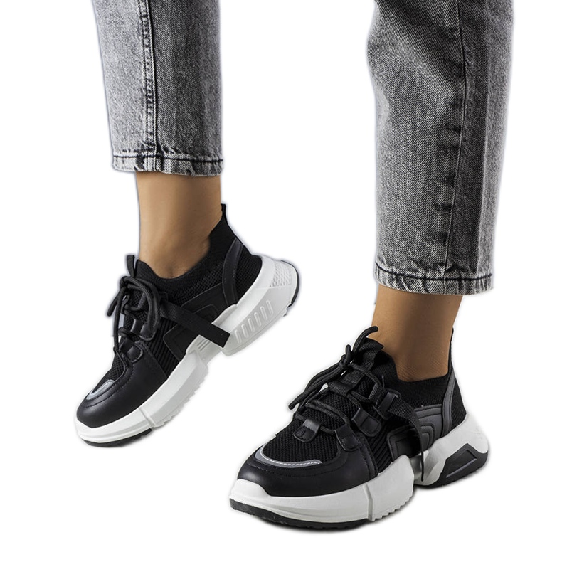 Peggy black sock sneakers