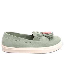 BM Salma Green spring sneakers with tassels