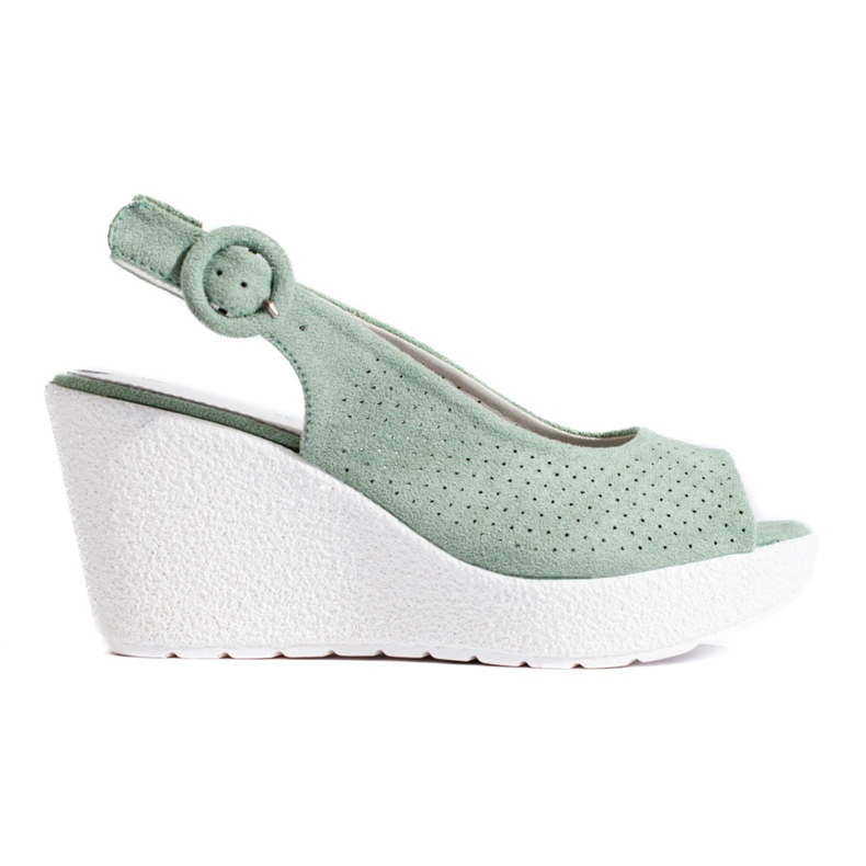 Women's Shelovet green wedge sandals
