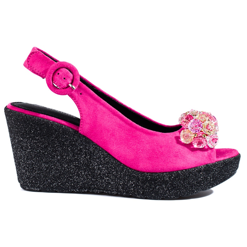 Women's Shelovet pink suede wedge sandals Women's Shelovet pink suede wedge sandals