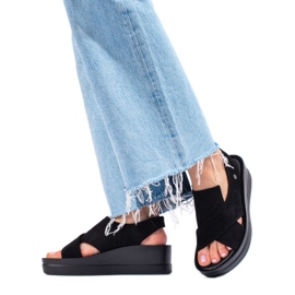 Women's Shelovet black wedge sandals