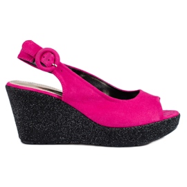 Light women's Shelovet pink wedge sandals