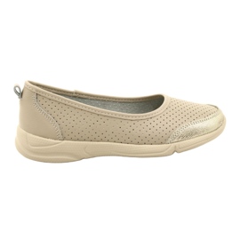 Openwork leather ballerinas Evento 21PB32-3621 beige golden Openwork leather ballerinas Evento 21PB32-3621 beige golden