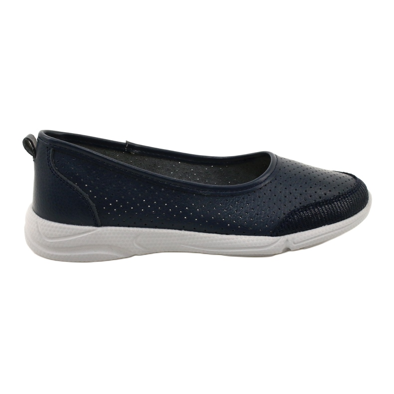 Openwork leather ballerinas Evento-Jezzi 21PB32-3621 Navy blue