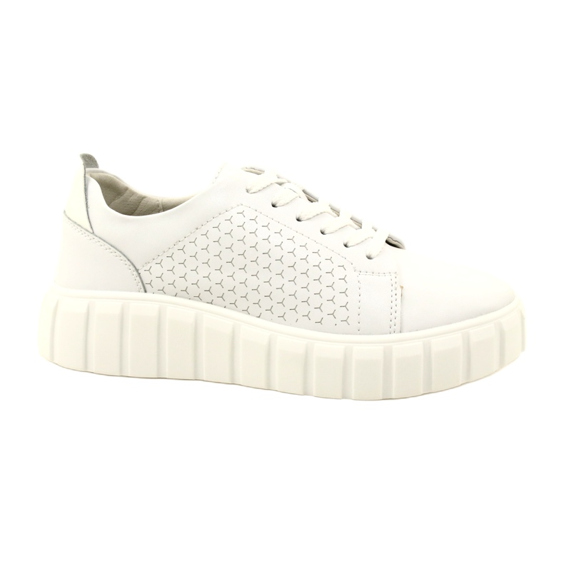 Evento 23PB32-5739 White Leather Tied Sneakers
