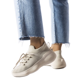 Lavallée beige fabric sneakers