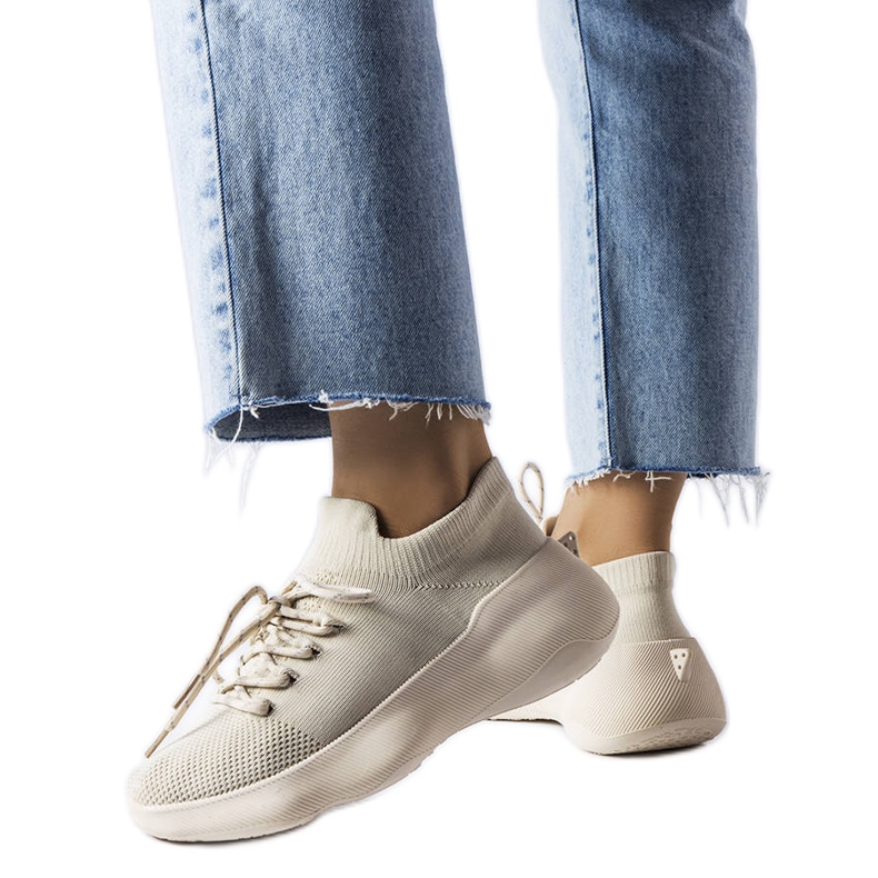 Lavallée beige fabric sneakers
