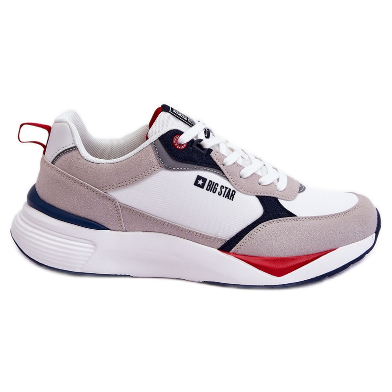 Men's Memory Foam Big Star Sports Shoes LL174235 White-Grey