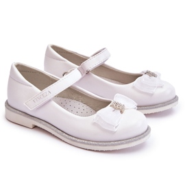 Vinceza Children's Velcro Ballerinas With A Decorative Bow White Nadia Vinceza Children's Velcro Ballerinas With A Decorative Bow White Nadia