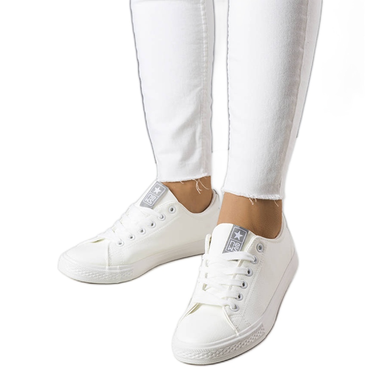 BM White eco-leather sneakers from Luz