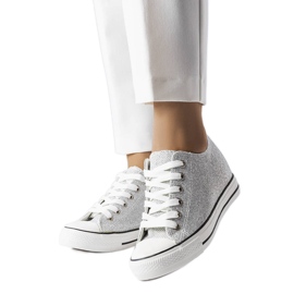 BM Silver glitter wedge sneakers from Crete