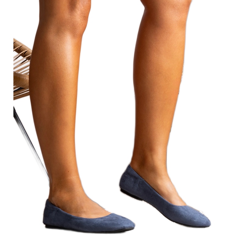 Navy blue eco-suede ballerinas from Jules