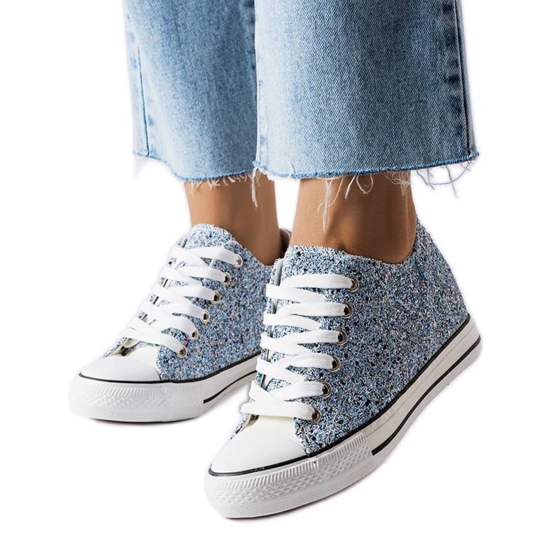 Blue low wedge sneakers from Garceau