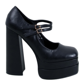 BM Loit Black grain platform pumps
