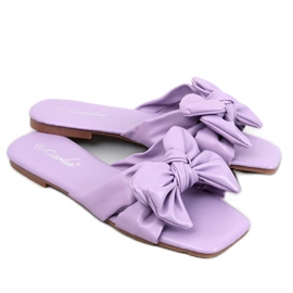 Minnen Purple Bow Slides