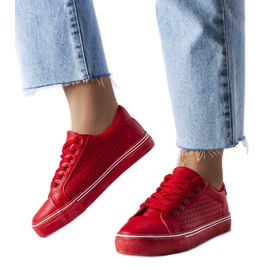 BM Red eco-leather sneakers from Joffre