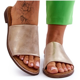 Women's leather leather golden flaps Women's leather leather golden flaps