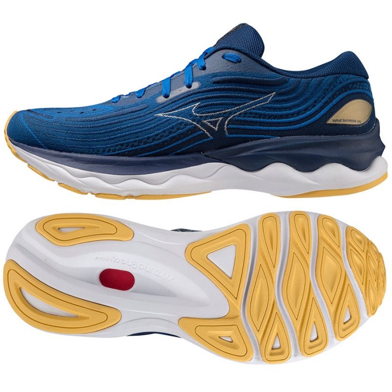 Mizuno volleyball shoes 2024 blue and yellow