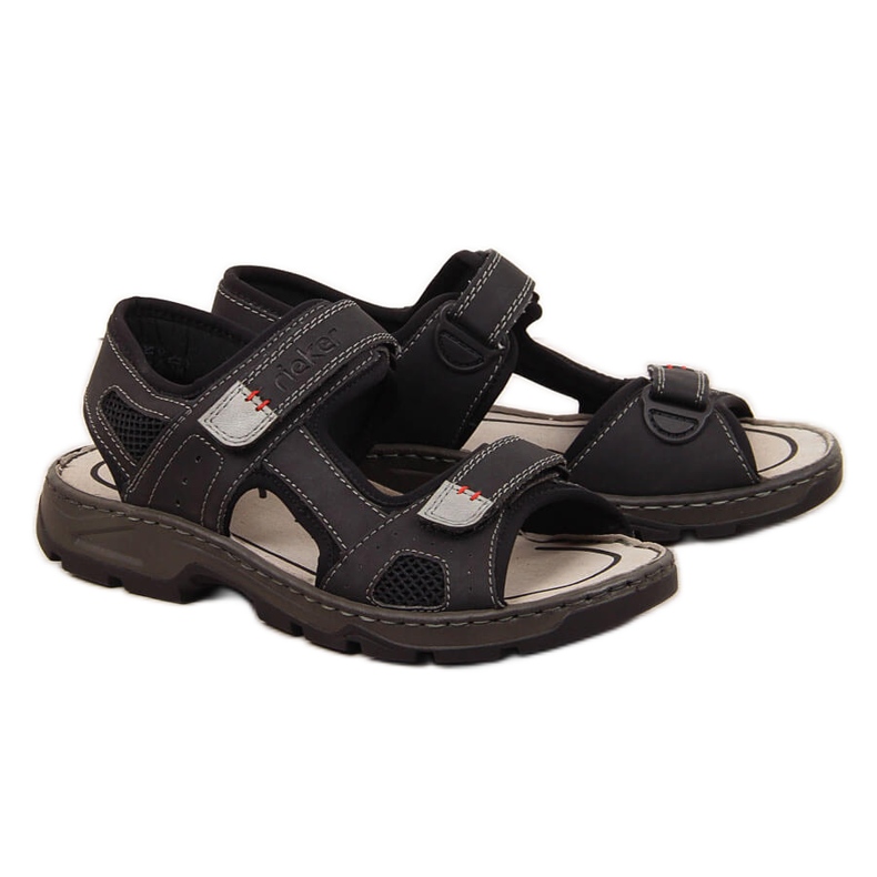 Rieker 26156 men's comfortable black Velcro sandals