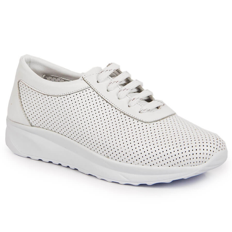 Women's openwork white leather shoes T.Sokolski W22-382