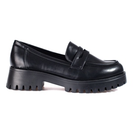 Elegant black loafers on the Shelovet platform