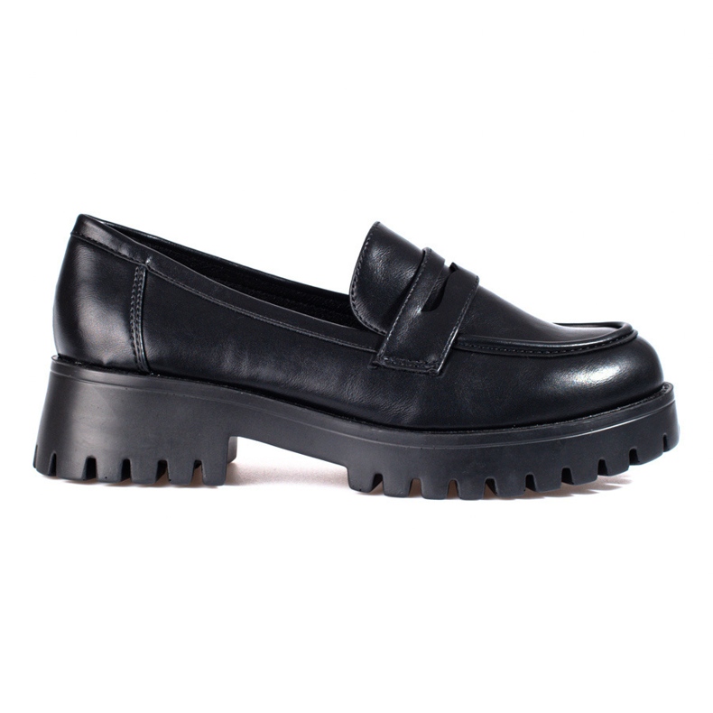 Elegant black loafers on the Shelovet platform