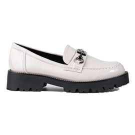 Elegant gray platform loafers from Shelovet grey Elegant gray platform loafers from Shelovet grey