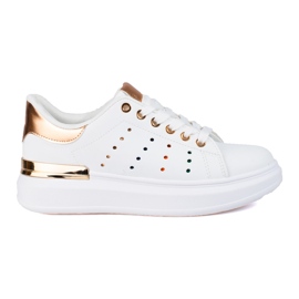 White sneakers with thick soles from Shelovet