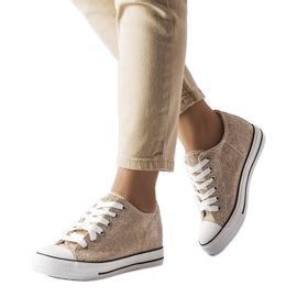 Crete gold glitter wedge sneakers golden Crete gold glitter wedge sneakers golden