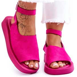 FG2 Comfortable Women's Sandals On The Fuchsia Rubie Platform pink