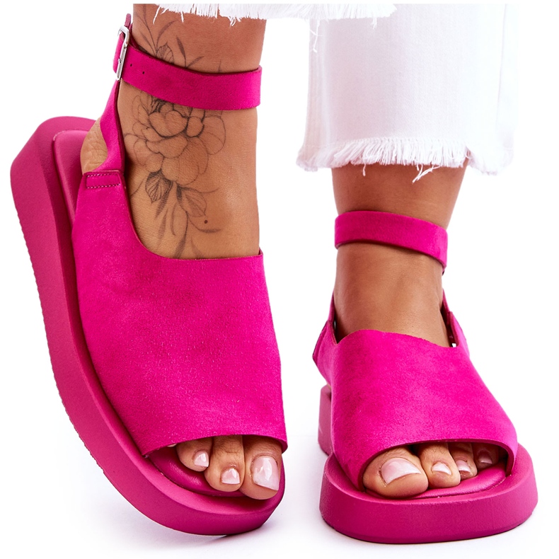 FG2 Comfortable Women's Sandals On The Fuchsia Rubie Platform pink