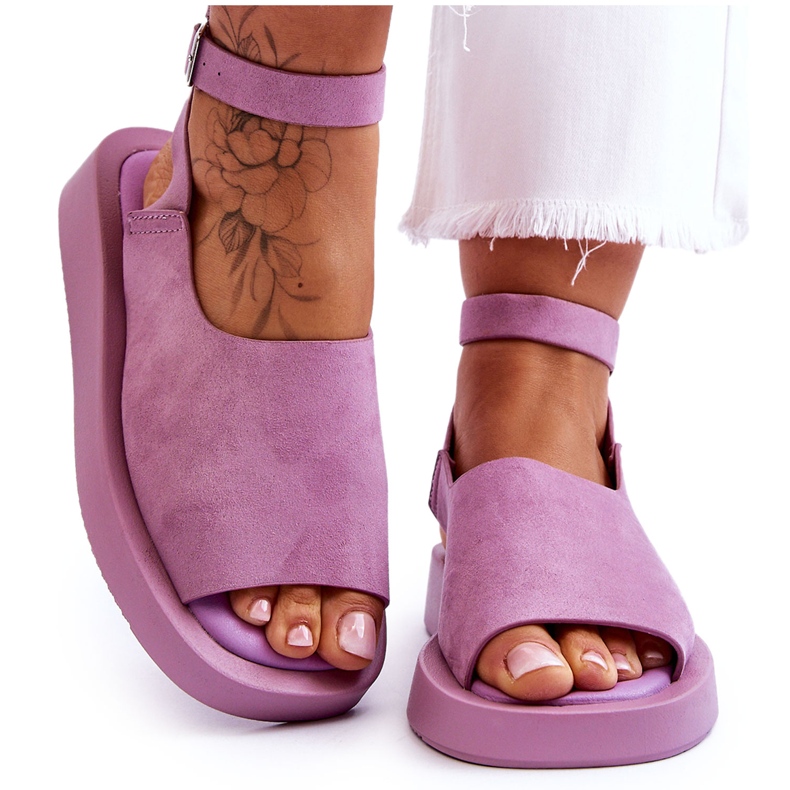 FG2 Comfortable Women's Platform Sandals Purple Rubie violet